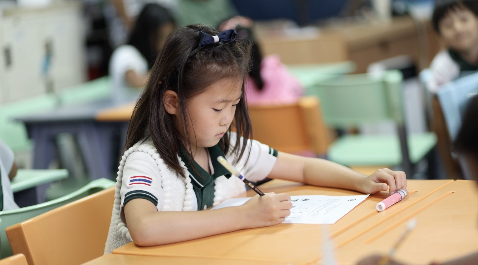 Foundation Stage student practising handwriting at CISB - 1